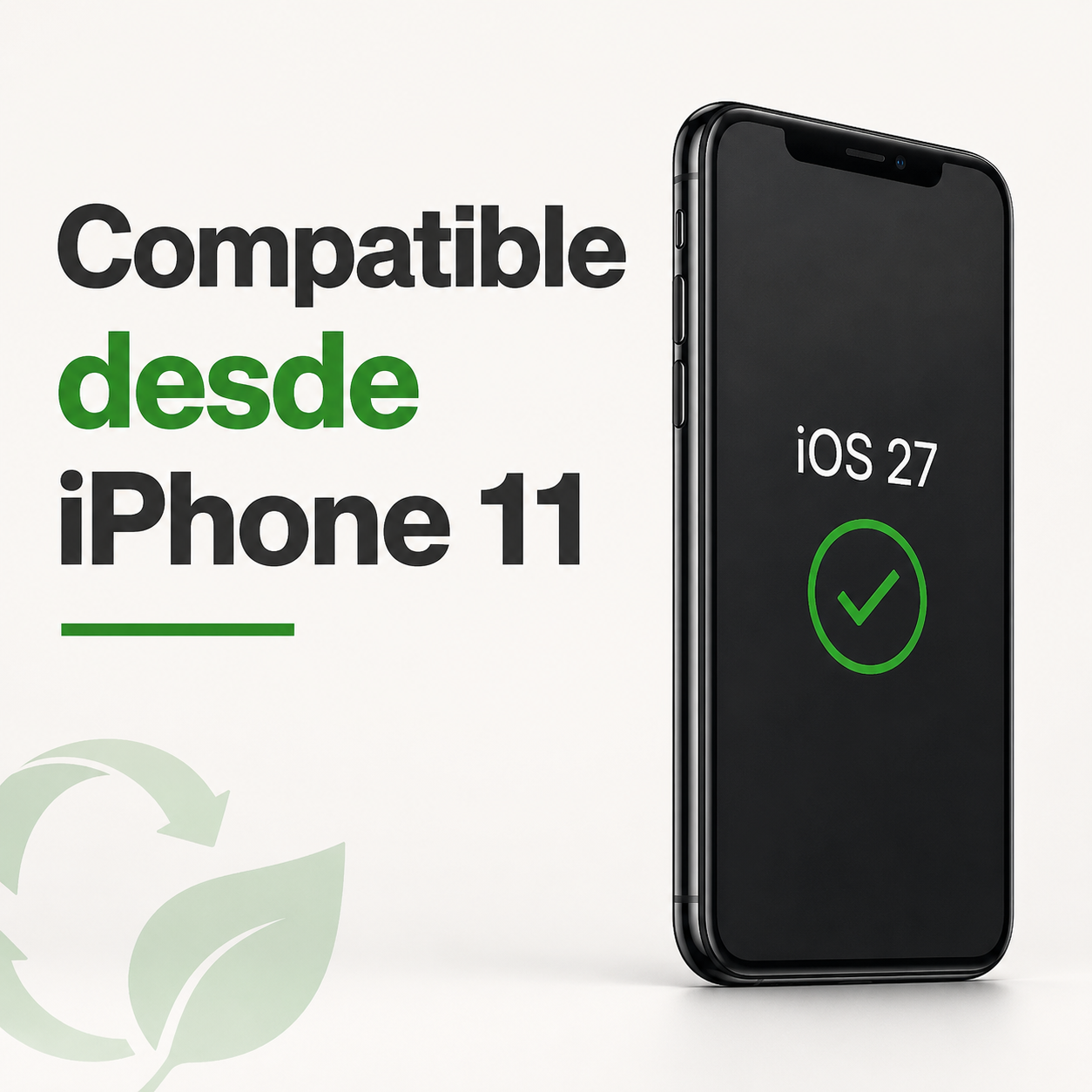 iPhone con iOS 27 y marca de verificación: compatible desde el iPhone 11 — ReciclaTecnologia Barcelona
