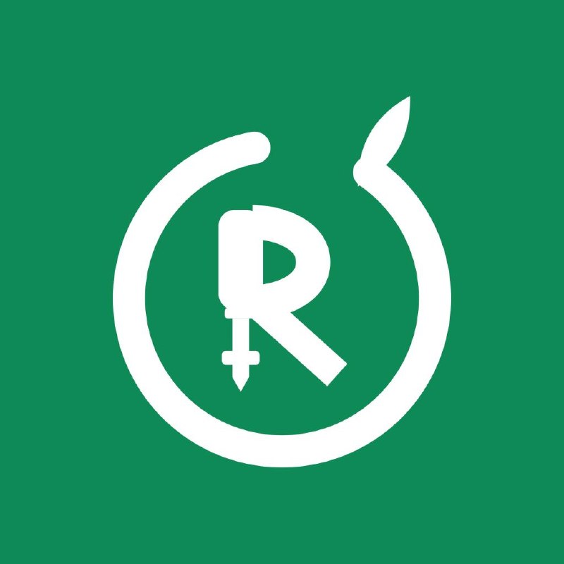 Logo circular sobre fondo verde