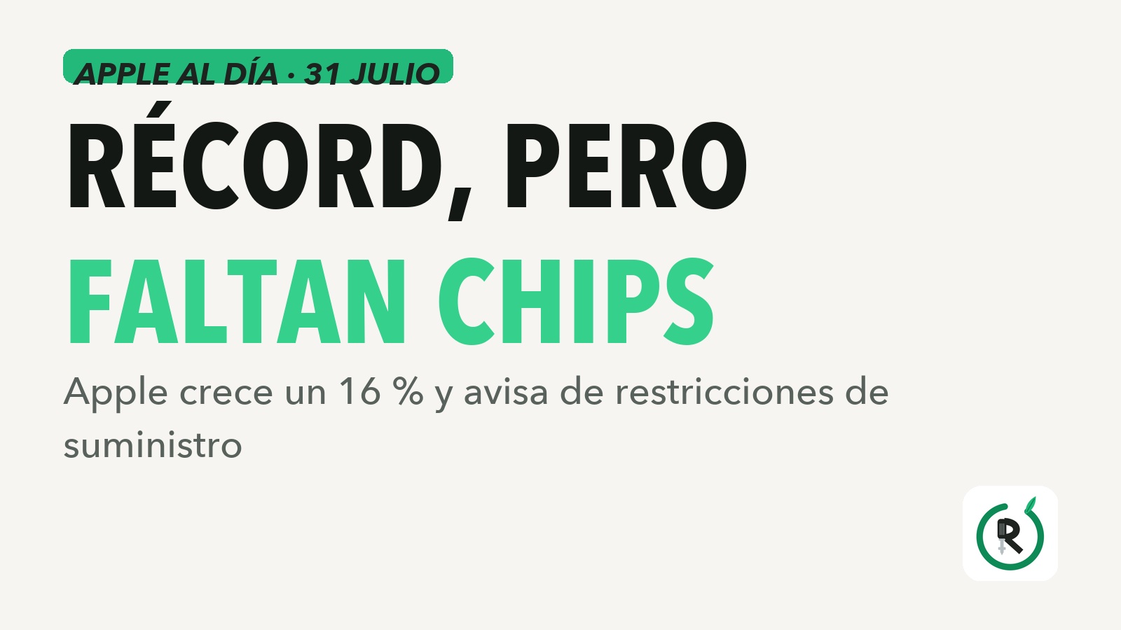 Portada editorial: Apple logra resultados récord pero advierte de restricciones de chips y memoria