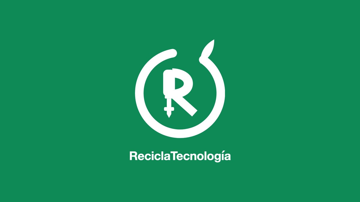 Logo circular sobre fondo verde