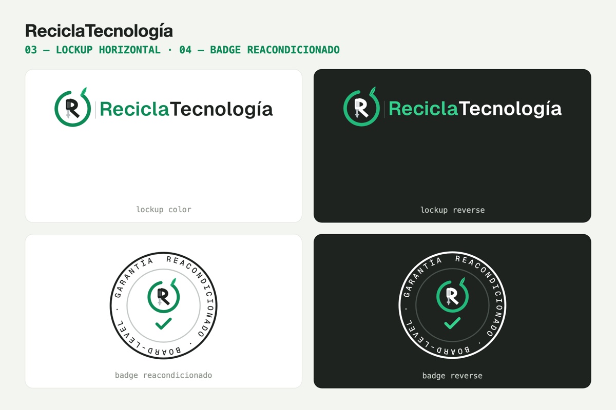 Lockup horizontal y badge reacondicionado