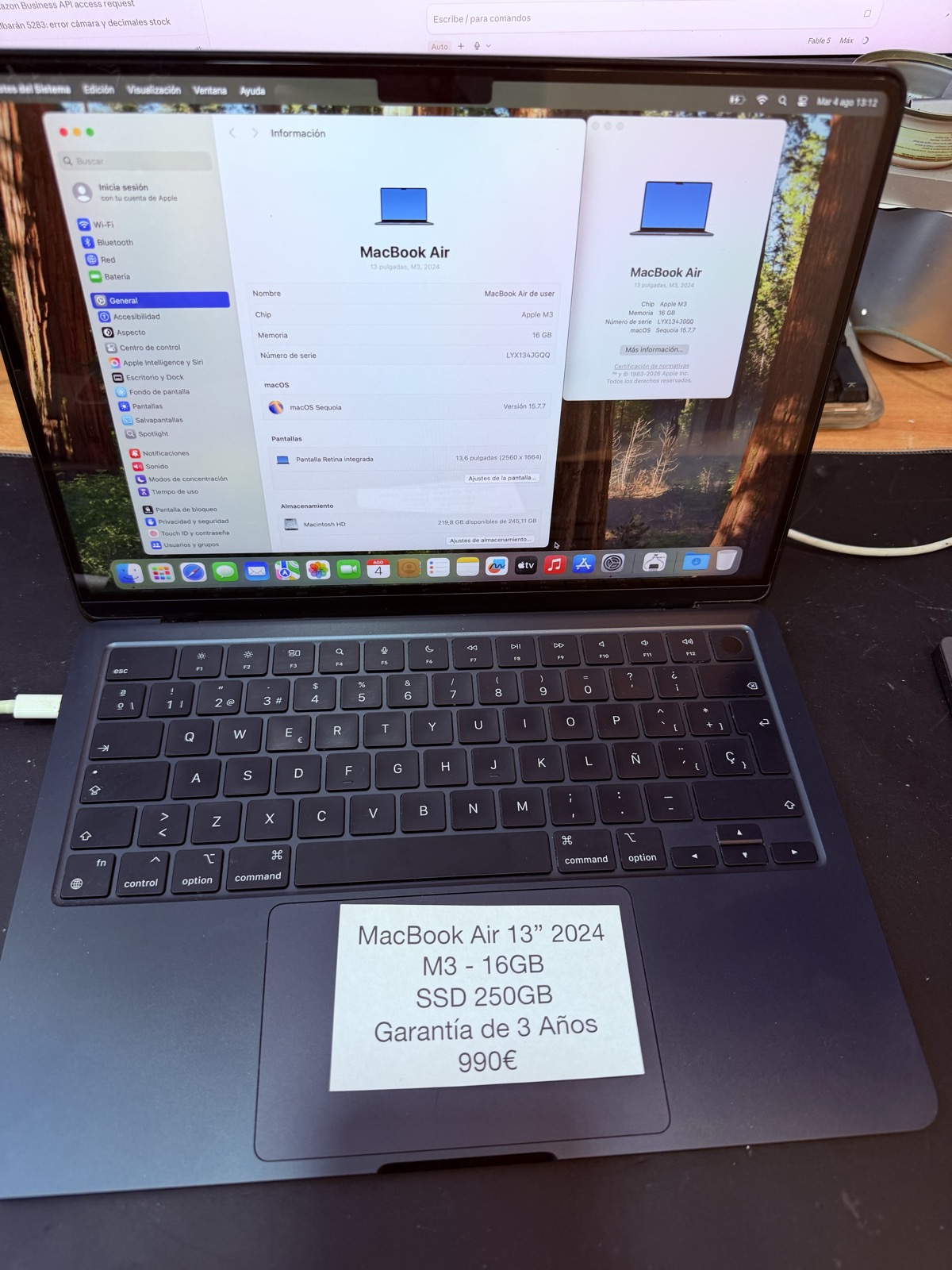 MacBook Air 13″ M3 (2024) reacondicionado