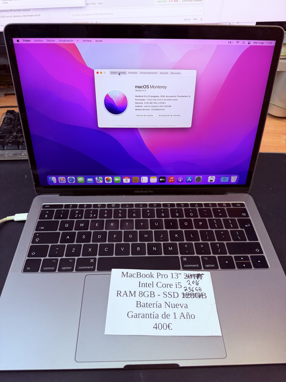 MacBook Pro 13″ Intel i5 (2016) reacondicionado