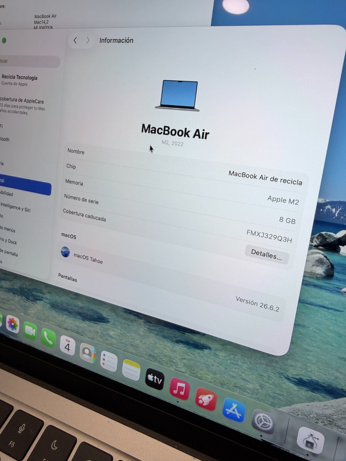 MacBook Air 13,6″ M2 (2022) reacondicionado
